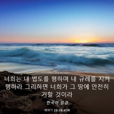 Picture 03 - 레위기 25:18 KOR - 너희는 내 법도를 행하며 내 규례를 - Bible Verse Picture