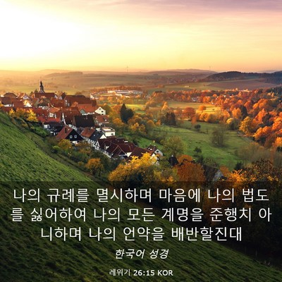 Picture 03 - 레위기 26:15 KOR - 나의 규례를 멸시하며 마음에 나의 - Bible Verse Picture