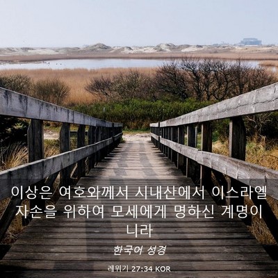 Picture 03 - 레위기 27:34 KOR - 이상은 여호와께서 시내산에서 - Bible Verse Picture
