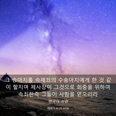 Picture 03 - 레위기 4:20 KOR - 그 송아지를 속제죄의 수송아지에게 - Bible Verse Picture