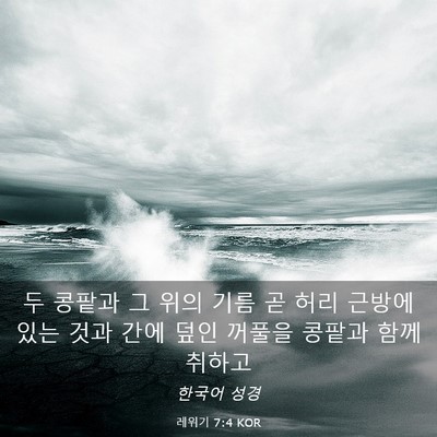 Picture 03 - 레위기 7:4 KOR - 두 콩팥과 그 위의 기름 곧 허리 - Bible Verse Picture