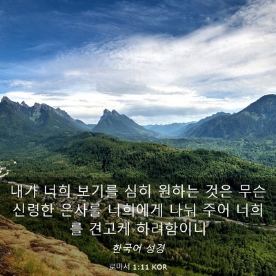 Picture 03 - 로마서 1:11 KOR - 내가 너희 보기를 심히 원하는 것은 - Bible Verse Picture