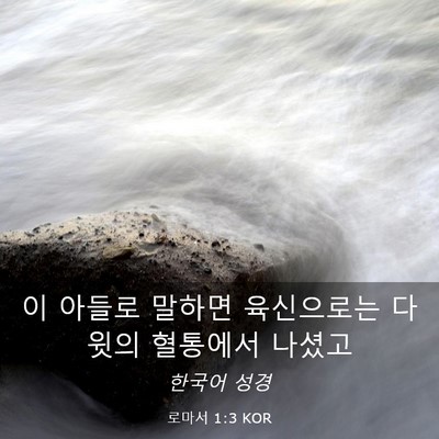 Picture 03 - 로마서 1:3 KOR - 이 아들로 말하면 육신으로는 다윗의 - Bible Verse Picture