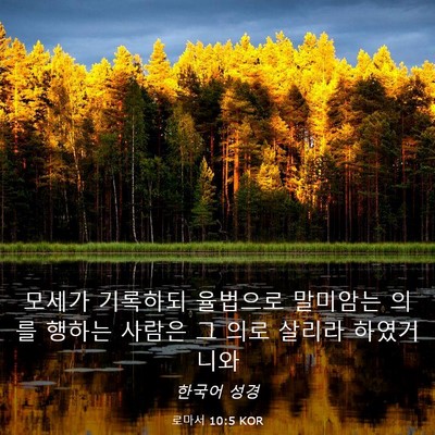 Picture 03 - 로마서 10:5 KOR - 모세가 기록하되 율법으로 말미암는 - Bible Verse Picture