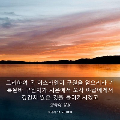 Picture 03 - 로마서 11:26 KOR - 그리하여 온 이스라엘이 구원을 - Bible Verse Picture