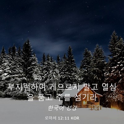 Picture 03 - 로마서 12:11 KOR - 부지런하여 게으르지 말고 열심을 - Bible Verse Picture