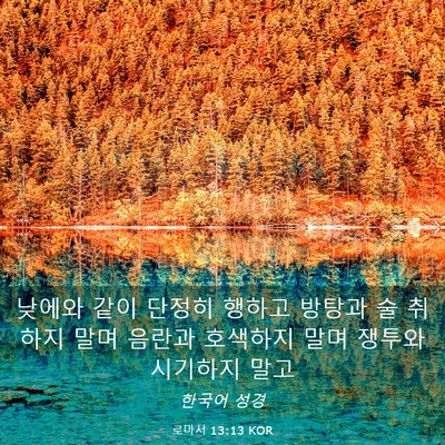 Picture 03 - 로마서 13:13 KOR - 낮에와 같이 단정히 행하고 방탕과 - Bible Verse Picture