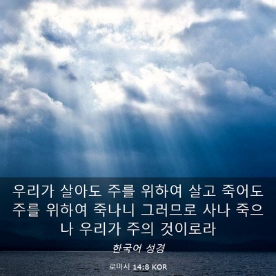 Picture 03 - 로마서 14:8 KOR - 우리가 살아도 주를 위하여 살고 - Bible Verse Picture
