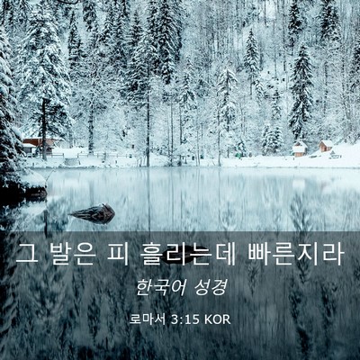 Picture 03 - 로마서 3:15 KOR - 그 발은 피 흘리는데 - Bible Verse Picture