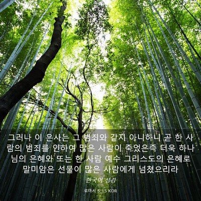 Picture 03 - 로마서 5:15 KOR - 그러나 이 은사는 그 범죄와 같지 - Bible Verse Picture