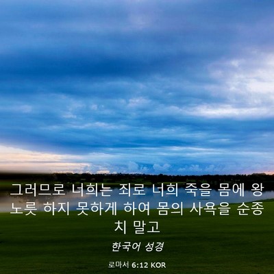 Picture 03 - 로마서 6:12 KOR - 그러므로 너희는 죄로 너희 죽을 - Bible Verse Picture