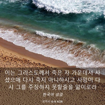 Picture 03 - 로마서 6:9 KOR - 이는 그리스도께서 죽은 자 가운데서 - Bible Verse Picture