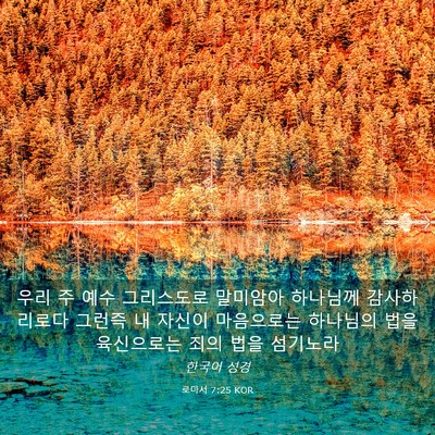 Picture 03 - 로마서 7:25 KOR - 우리 주 예수 그리스도로 말미암아 - Bible Verse Picture