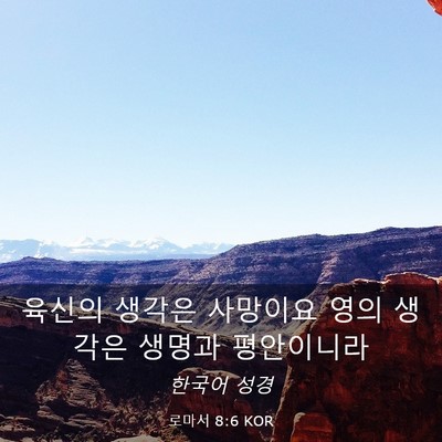 Picture 03 - 로마서 8:6 KOR - 육신의 생각은 사망이요 영의 생각은 - Bible Verse Picture