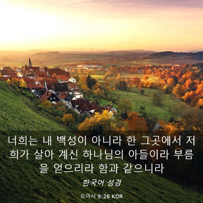 Picture 03 - 로마서 9:26 KOR - 너희는 내 백성이 아니라 한 - Bible Verse Picture