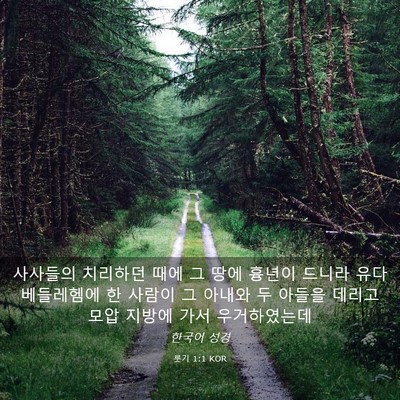 Picture 03 - 룻기 1:1 KOR - 사사들의 치리하던 때에 그 땅에 - Bible Verse Picture