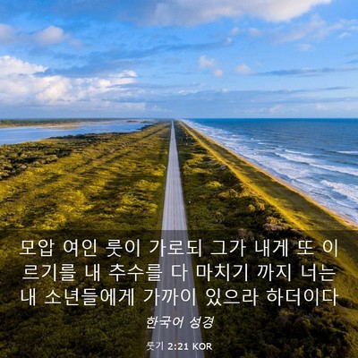 Picture 03 - 룻기 2:21 KOR - 모압 여인 룻이 가로되 그가 내게 또 - Bible Verse Picture