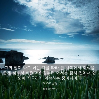 Picture 03 - 룻기 2:7 KOR - 그의 말이 나로 베는 자를 따라 단 - Bible Verse Picture