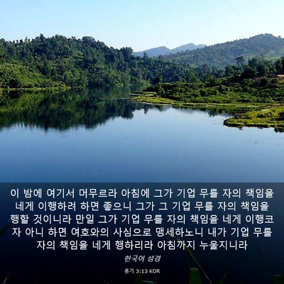 Picture 03 - 룻기 3:13 KOR - 이 밤에 여기서 머무르라 아침에 - Bible Verse Picture