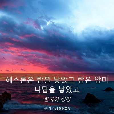 Picture 03 - 룻기 4:19 KOR - 헤스론은 람을 낳았고 람은 - Bible Verse Picture