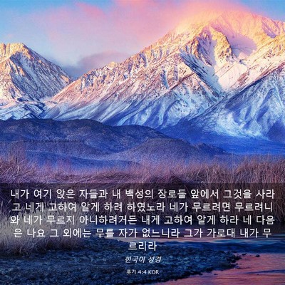 Picture 03 - 룻기 4:4 KOR - 내가 여기 앉은 자들과 내 백성의 - Bible Verse Picture