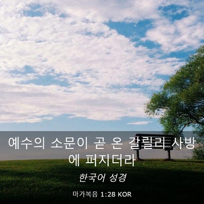 Picture 03 - 마가복음 1:28 KOR - 예수의 소문이 곧 온 갈릴리 사방에 - Bible Verse Picture