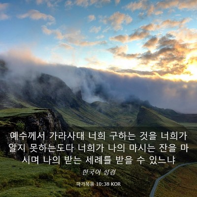 Picture 03 - 마가복음 10:38 KOR - 예수께서 가라사대 너희 구하는 것을 - Bible Verse Picture