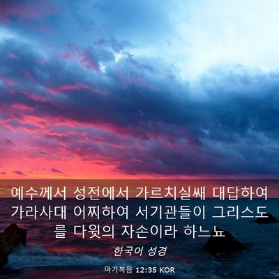 Picture 03 - 마가복음 12:35 KOR - 예수께서 성전에서 가르치실쌔 - Bible Verse Picture