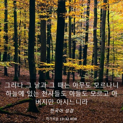 Picture 03 - 마가복음 13:32 KOR - 그러나 그 날과 그 때는 아무도 - Bible Verse Picture