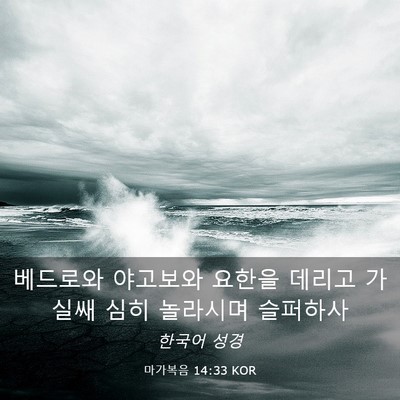 Picture 03 - 마가복음 14:33 KOR - 베드로와 야고보와 요한을 데리고 - Bible Verse Picture