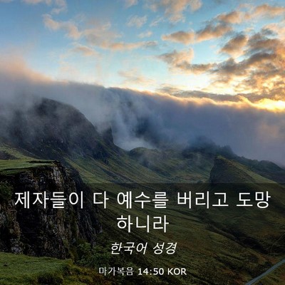Picture 03 - 마가복음 14:50 KOR - 제자들이 다 예수를 버리고 - Bible Verse Picture