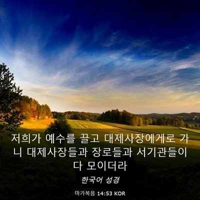 Picture 03 - 마가복음 14:53 KOR - 저희가 예수를 끌고 대제사장에게로 - Bible Verse Picture
