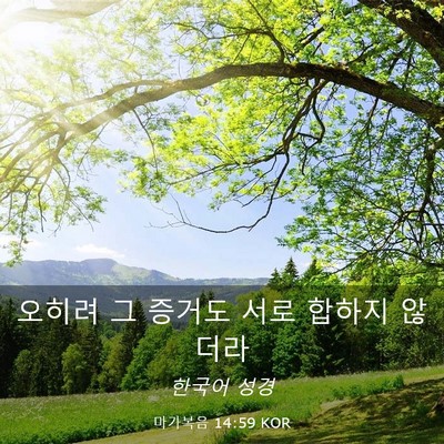 Picture 03 - 마가복음 14:59 KOR - 오히려 그 증거도 서로 합하지 - Bible Verse Picture