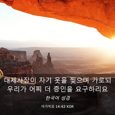 Picture 03 - 마가복음 14:63 KOR - 대제사장이 자기 옷을 찢으며 가로되 - Bible Verse Picture