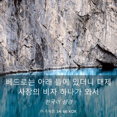 Picture 03 - 마가복음 14:66 KOR - 베드로는 아래 뜰에 있더니 - Bible Verse Picture