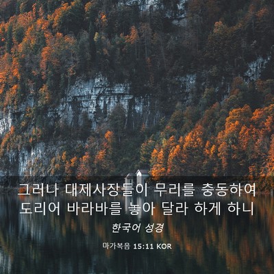 Picture 03 - 마가복음 15:11 KOR - 그러나 대제사장들이 무리를 - Bible Verse Picture
