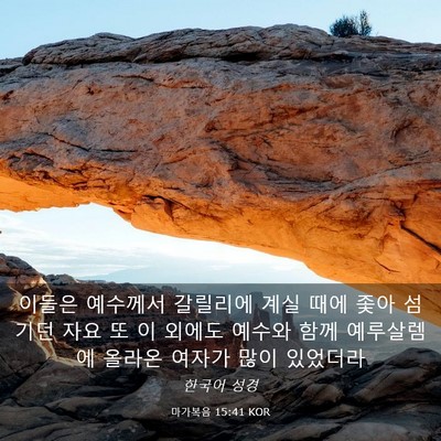 Picture 03 - 마가복음 15:41 KOR - 이들은 예수께서 갈릴리에 계실 때에 - Bible Verse Picture