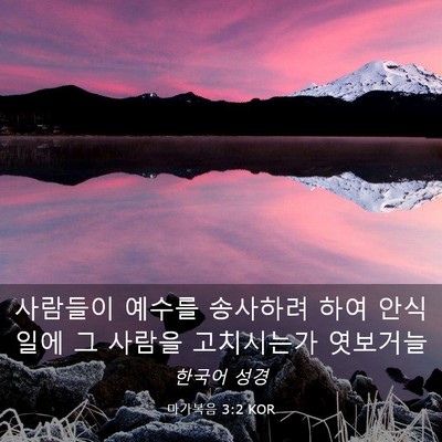 Picture 03 - 마가복음 3:2 KOR - 사람들이 예수를 송사하려 하여 - Bible Verse Picture