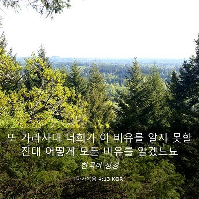 Picture 03 - 마가복음 4:13 KOR - 또 가라사대 너희가 이 비유를 알지 - Bible Verse Picture