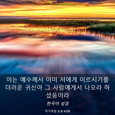 Picture 03 - 마가복음 5:8 KOR - 이는 예수께서 이미 저에게 - Bible Verse Picture