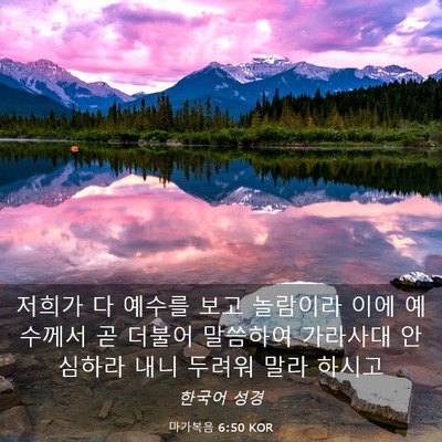 Picture 03 - 마가복음 6:50 KOR - 저희가 다 예수를 보고 놀람이라 - Bible Verse Picture