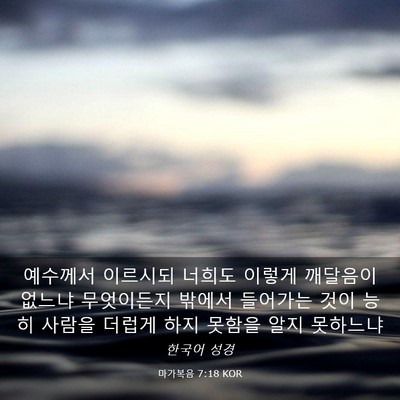 Picture 03 - 마가복음 7:18 KOR - 예수께서 이르시되 너희도 이렇게 - Bible Verse Picture