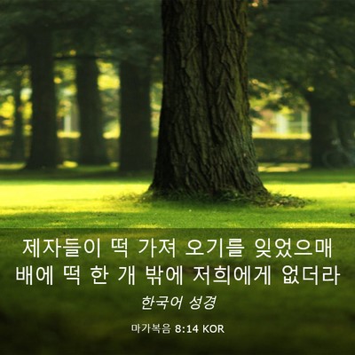 Picture 03 - 마가복음 8:14 KOR - 제자들이 떡 가져 오기를 잊었으매 - Bible Verse Picture