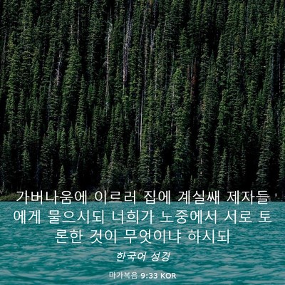 Picture 03 - 마가복음 9:33 KOR - 가버나움에 이르러 집에 계실쌔 - Bible Verse Picture