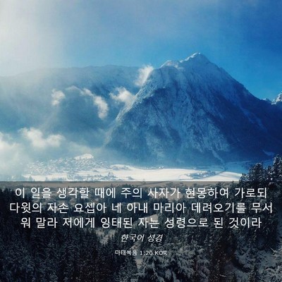 Picture 03 - 마태복음 1:20 KOR - 이 일을 생각할 때에 주의 사자가 - Bible Verse Picture