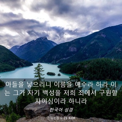 Picture 03 - 마태복음 1:21 KOR - 아들을 낳으리니 이름을 예수라 하라 - Bible Verse Picture
