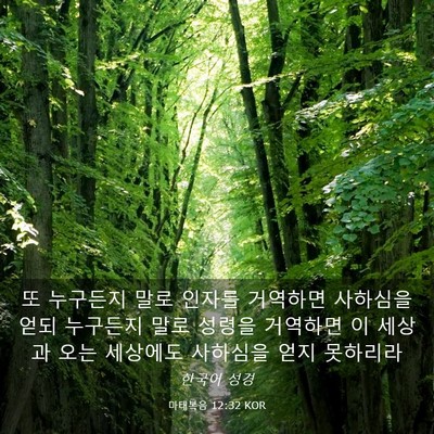 Picture 03 - 마태복음 12:32 KOR - 또 누구든지 말로 인자를 거역하면 - Bible Verse Picture