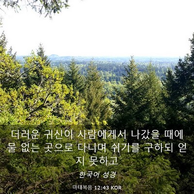 Picture 03 - 마태복음 12:43 KOR - 더러운 귀신이 사람에게서 나갔을 - Bible Verse Picture