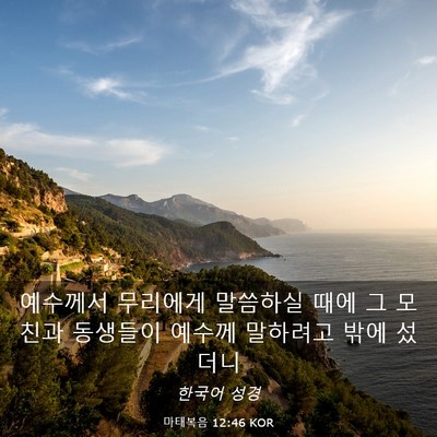 Picture 03 - 마태복음 12:46 KOR - 예수께서 무리에게 말씀하실 때에 그 - Bible Verse Picture