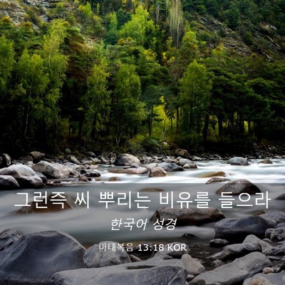 Picture 03 - 마태복음 13:18 KOR - 그런즉 씨 뿌리는 비유를 - Bible Verse Picture